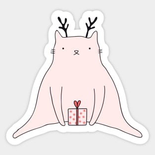 Christmas cat staring Sticker